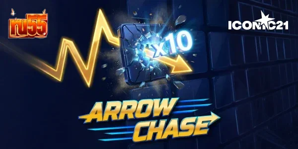 Interface visual do jogo Arrow Chase com grade de multiplicadores e seta em movimento